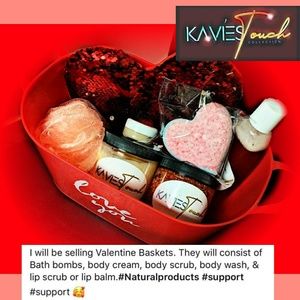 Kavies Touch skin care valentines baskets